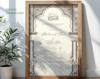 Personalized Nikkah Certificate: Islamic Wedding Contract (Digital Download)
