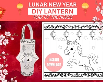 Chinese Lantern DIY, Coloring Paper Craft (PDF Patterns)