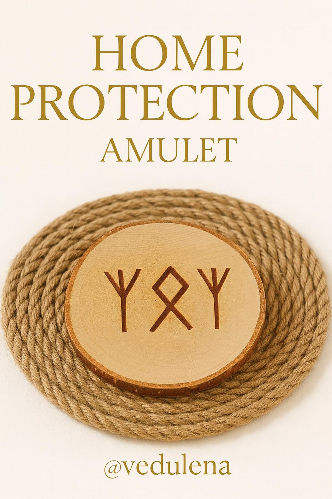 Home Protection Rune Amulet | Birch Wood | Charged With Five Elements ...