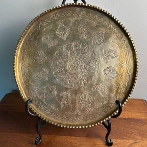 Round Brass Tray - Etsy