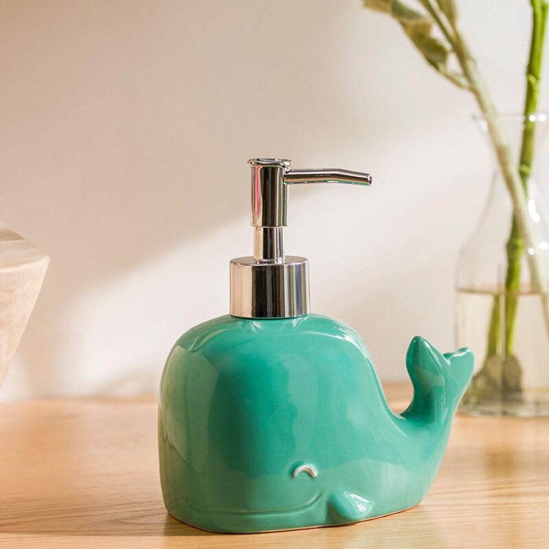 Creative Ceramic Whale Lotion and Soap Dispenser