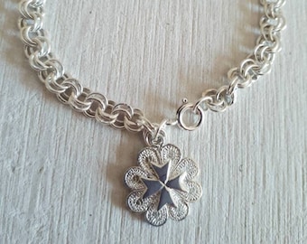 Maltese Cross Bracelet, Sterling silver Malta Cross Bracelet, Malta Gifts, Malta Souvenirs, Filigree Bracelet, Croce di Malta, Unique Gifts.