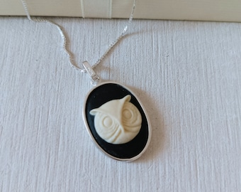 Sterling Silver Owl Pendant, Owl Silver Necklace, Owl Silver Pendant, Owl Jewelry, Jewellry Made in Malta