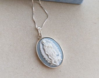 Our Lady of Guadalupe Pendant, Our Lady of Guadalupe Jewellry, Religous Silver Pendant, Religious Jewellry, Handmade in Malta