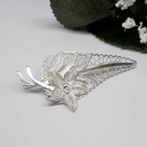 Leaf Brooch, Leaf Jewelry, Filigree Leaf Brooch, Silver Leaf Brooch, Silver Leaf, Silver Brooch, Maltese Filigree, Malta Gift,Filigree Leaf image 2