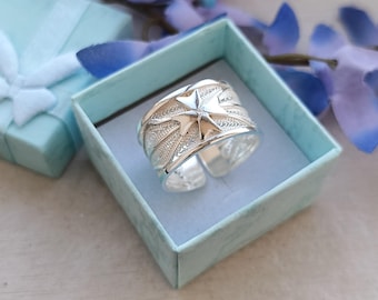 Adjustable Sterling Silver 925 Ring, Maltese Cross Ring, Handmade in Malta, Malta gifts, Malta Souvenirs, Silver band ring, Croce di Malta