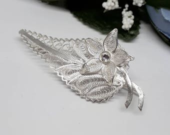 Leaf Brooch, Leaf Jewelry,  Filigree Leaf Brooch, Silver Leaf Brooch, Silver Leaf, Silver Brooch, Maltese Filigree, Malta Gift,Filigree Leaf