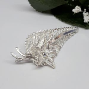 Leaf Brooch, Leaf Jewelry, Filigree Leaf Brooch, Silver Leaf Brooch, Silver Leaf, Silver Brooch, Maltese Filigree, Malta Gift,Filigree Leaf image 4