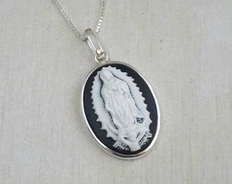 Our Lady of Guadalupe Pendant, Our Lady of Guadalupe Jewellry, Religous Silver Pendant, Religious Jewellry, Handmade in Malta