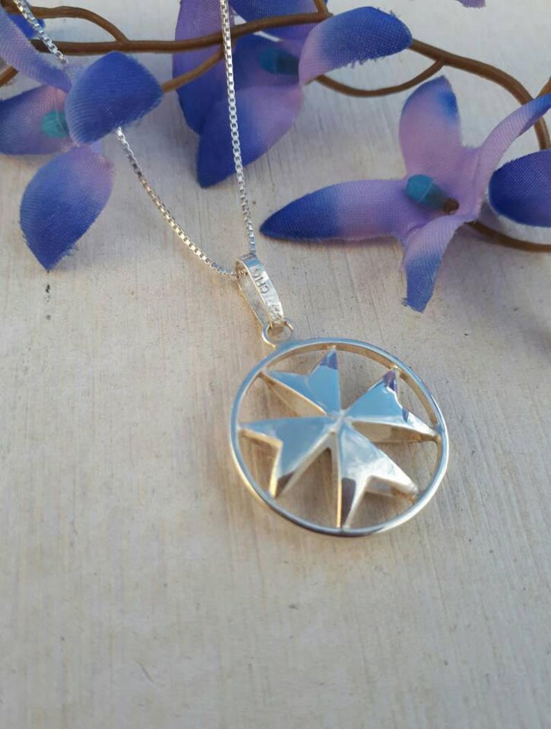 Malta handmade gifts and souvenirs Sterling silver maltese cross necklace Croce di Malta Knights of Malta cross pendant