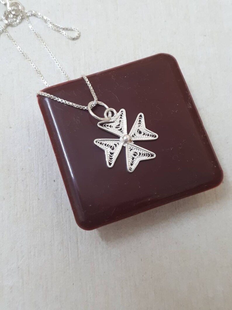 Silver 925 Maltese cross filigree pendant handmade in Malta Etsy