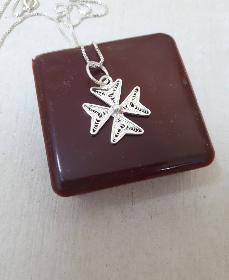 Knights of Malta Cross Silver 925 Maltese cross filigree pendant handmade in Malta Malta gifts and souvenirs 1.50 cm Croce di Malta