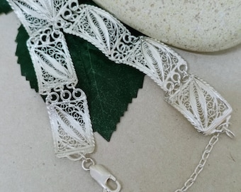 Unique Silver Filigree Bracelet,Handmade in Malta,Sterling Silver Filigree Bracelet, Malta Gifts,Malta Souvenirs,Intricate Filigree Bracelet