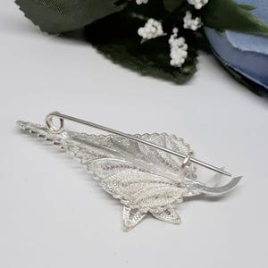 Leaf Brooch, Leaf Jewelry, Filigree Leaf Brooch, Silver Leaf Brooch, Silver Leaf, Silver Brooch, Maltese Filigree, Malta Gift,Filigree Leaf image 3