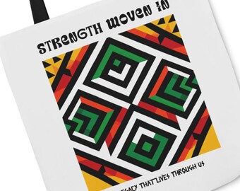 Strength Woven In Tote | Black History Month tote bag | Cultural Heritage Gift | Legacy, Resilience & Identity Design | VCD Design