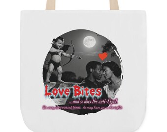 Love Bites (1964) Tote | Anti-Cupid Monster Valentine Parody | Vintage 1960s B-Movie Poster | Collector's Edition Gift | VCD Design