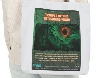 Temple of the Screaming Moon (765 CE) Tote Bag | Ancient Mayan Eclipse Film Poster Tote | MayanScope Collection Gift | VCS Design
