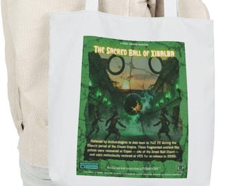 The Sacred Ball of Xibalba (742 CE) Tote Bag | Ancient Mayan Ballgame Film Poster Tote | MayanScope Collection Gift | VCS Design