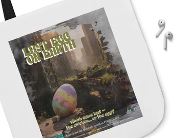 Last Egg on Earth (1979) Tote Bag | Funny Easter Egg Apocalypse Parody Tote Gift | VCD Design