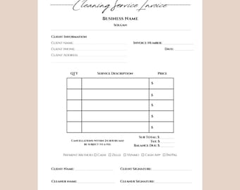 Plantilla editable de Canva para recibo de servicio de limpieza. Formulario de recibo para pequeñas empresas.