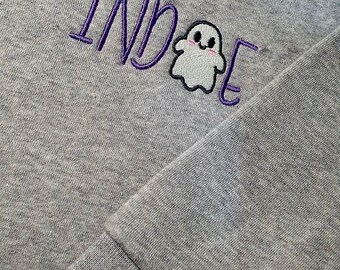 Kids Embroidered Halloween Jumper – Glow in the Dark Ghost