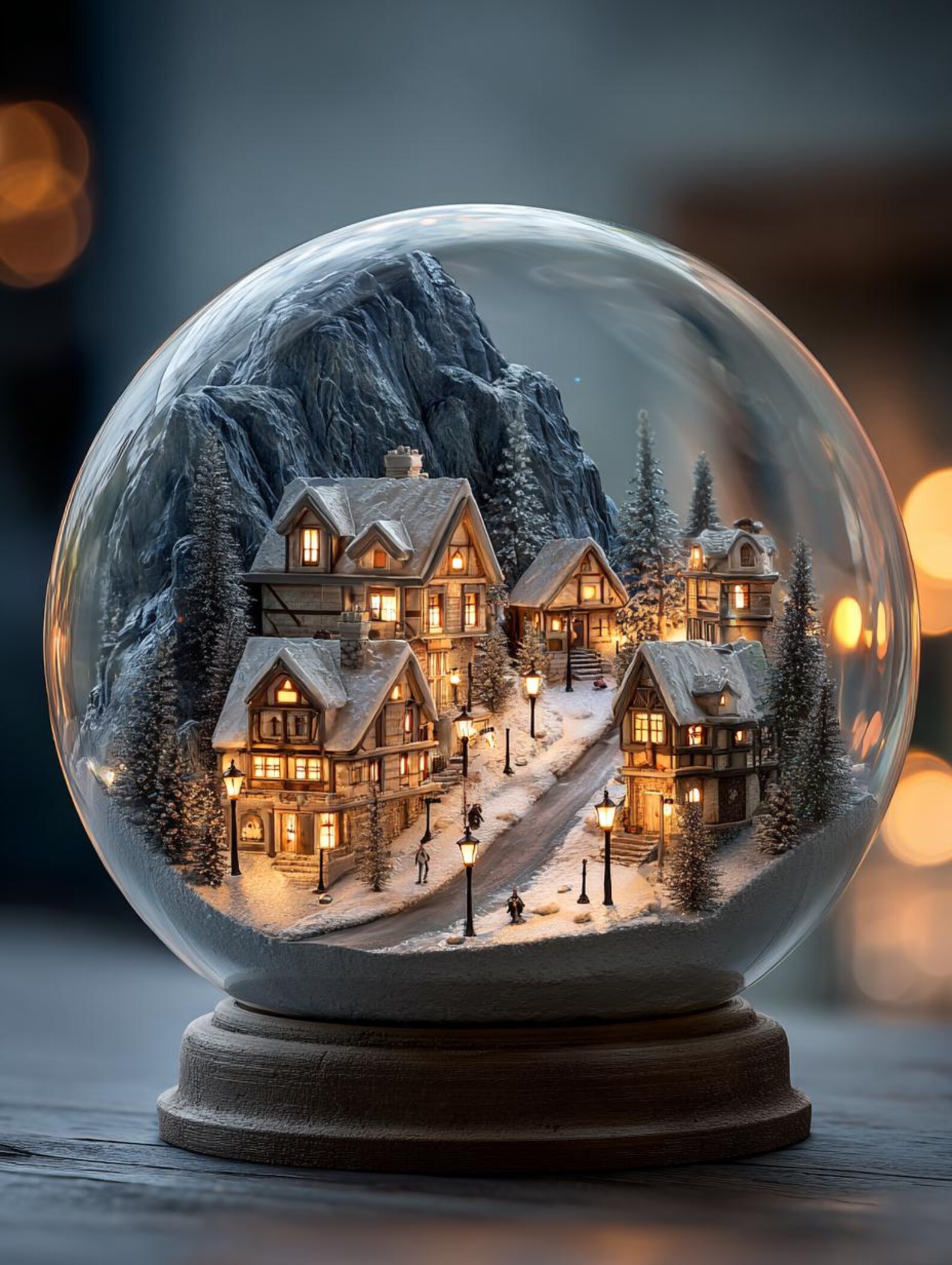 DIGITAL - Miniature Town Snow Globe: Detailed Winter Scene - Etsy