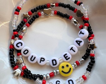 GDRAGON Beaded Bracelet | COUPDETAT Set | Handmade KPOP Bracelets | Bigbang Friendship Bracelets