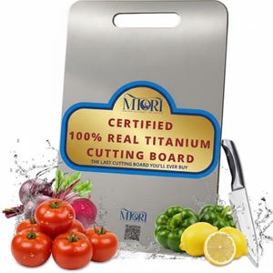 Certificated Real %100 Pure Titanium Cutting Board, Non Toxic Kitchen Chopping Board, Chef Gifts