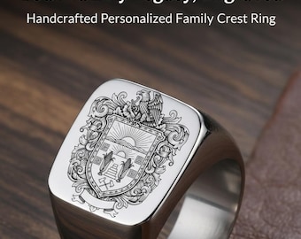 Anillo personalizado con escudo familiar