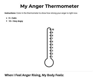 Anger Management Worksheets for Kids: Coping Skills, Calm Down Tools (PDF Download)