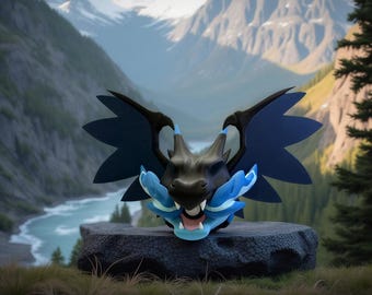 Mega Charizard X 3D Printed Fan Art Collectible
