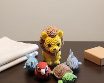 Knitted Animals (Set 2): 3D Printed Figurines