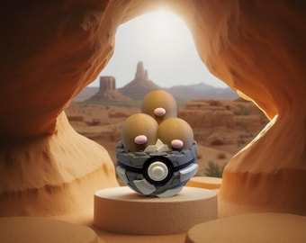 Dugtrio 3D Printed Fan Art Collectible