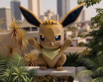 Eevee Window Creeper: Fan Art 3D Printed Figurine