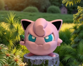 Jigglypuff Window Creeper: Fan Art 3D Printed Figurine