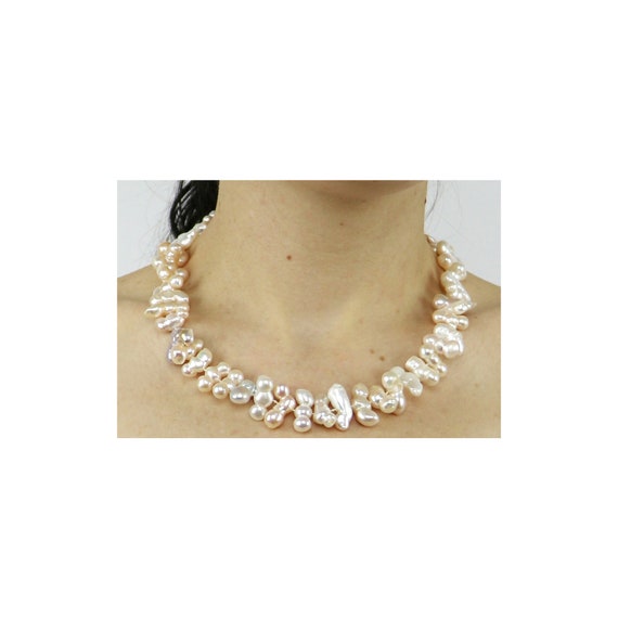Triple Strand White Freshwater Pearl Necklace AA+ Quality at Premium Pearl