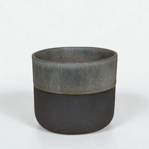 Minimal Japandi Tumbler, Modern Charcoal Mug, Matte Stoneware, Black & Grey Ceramic Tumbler, Espresso/Turkish Coffee Cup, Stoneware Cup,