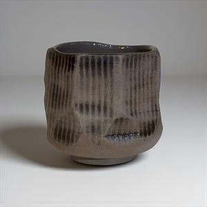 Handmade Wabi-Sabi Stoneware Tea Cup: Rustic Japanese Pottery