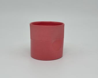 Handmade Pink Stoneware Mug, Modern Ceramic Cup, Matte & Gloss
