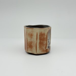 Tasse en céramique terre cuite texturée - Tasse à expresso en grès à facettes, poterie Wabi Sabi