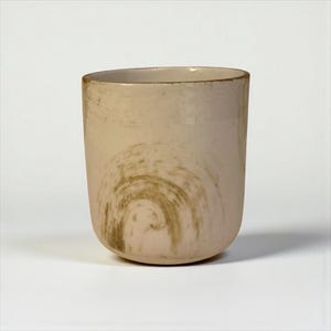 Handmade Stoneware Cup, Minimal Wabi-Sabi Tumbler, Neutral Beige Handleless Mug, Ceramic Tea, Espresso Cup