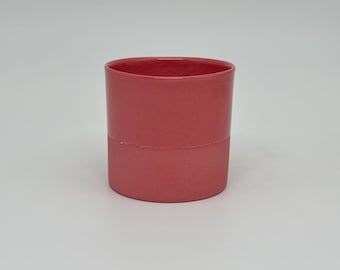 Handmade Pink Stoneware Mug, Modern Matte & Gloss Ceramic Cup