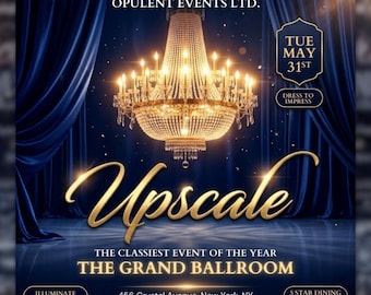 Gala Party Flyer, Canva Vorlage, elegantes Event, Einladung Flyer, Black Tie Gala, Luxus Party Poster, bearbeitbarer DIY Sofort-Download.