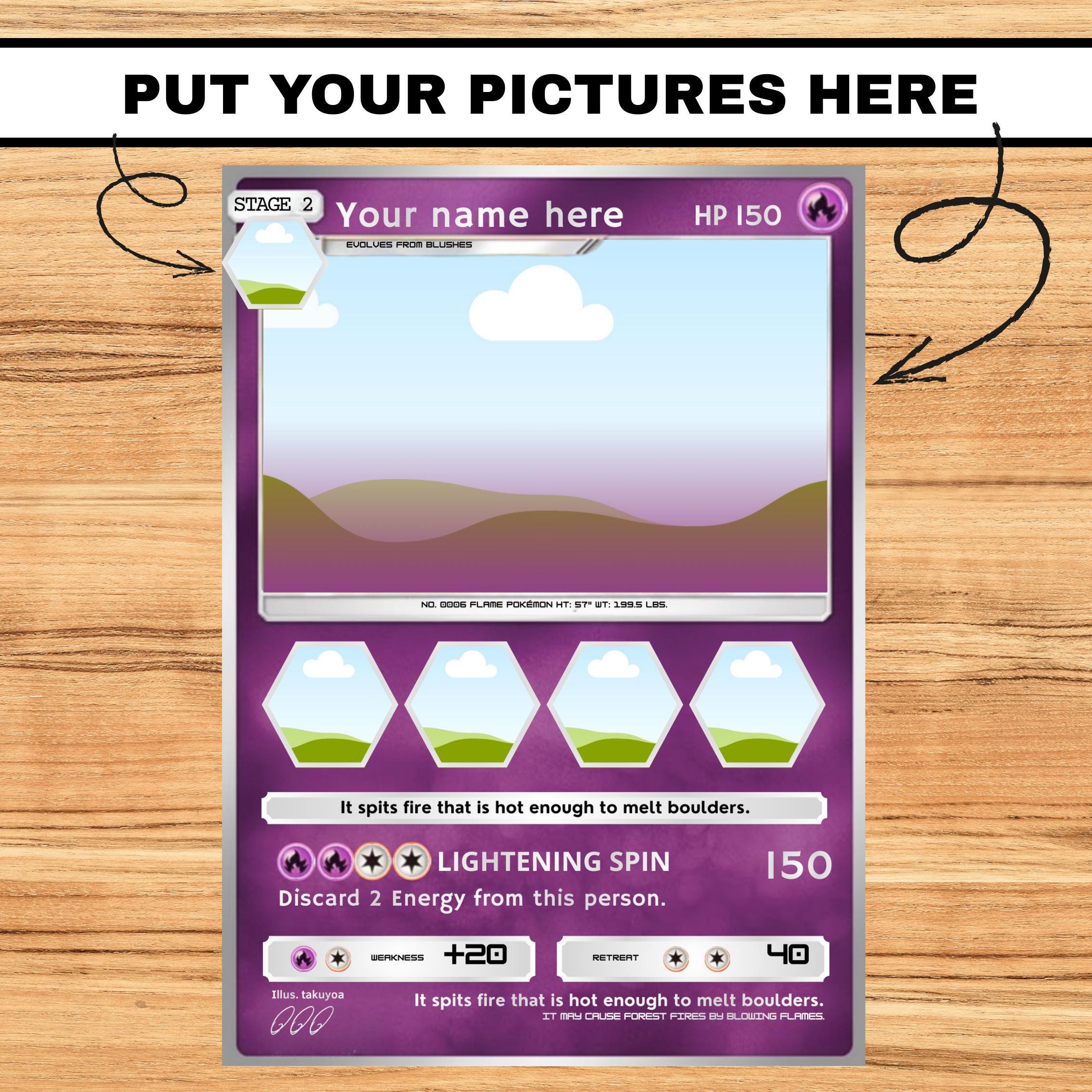 Custom Pokémon Card Template, Editable TCG Card, Personalized Trading ...