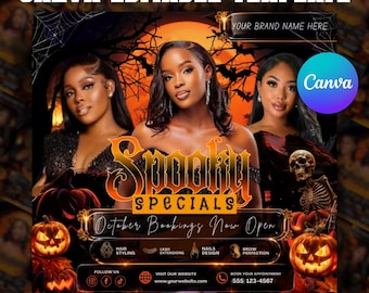 Halloween Flyer, Halloween Party Flyer, Halloween Party Invitation, Halloween Szn, Social Media Flyer, Canva Editable, instant download
