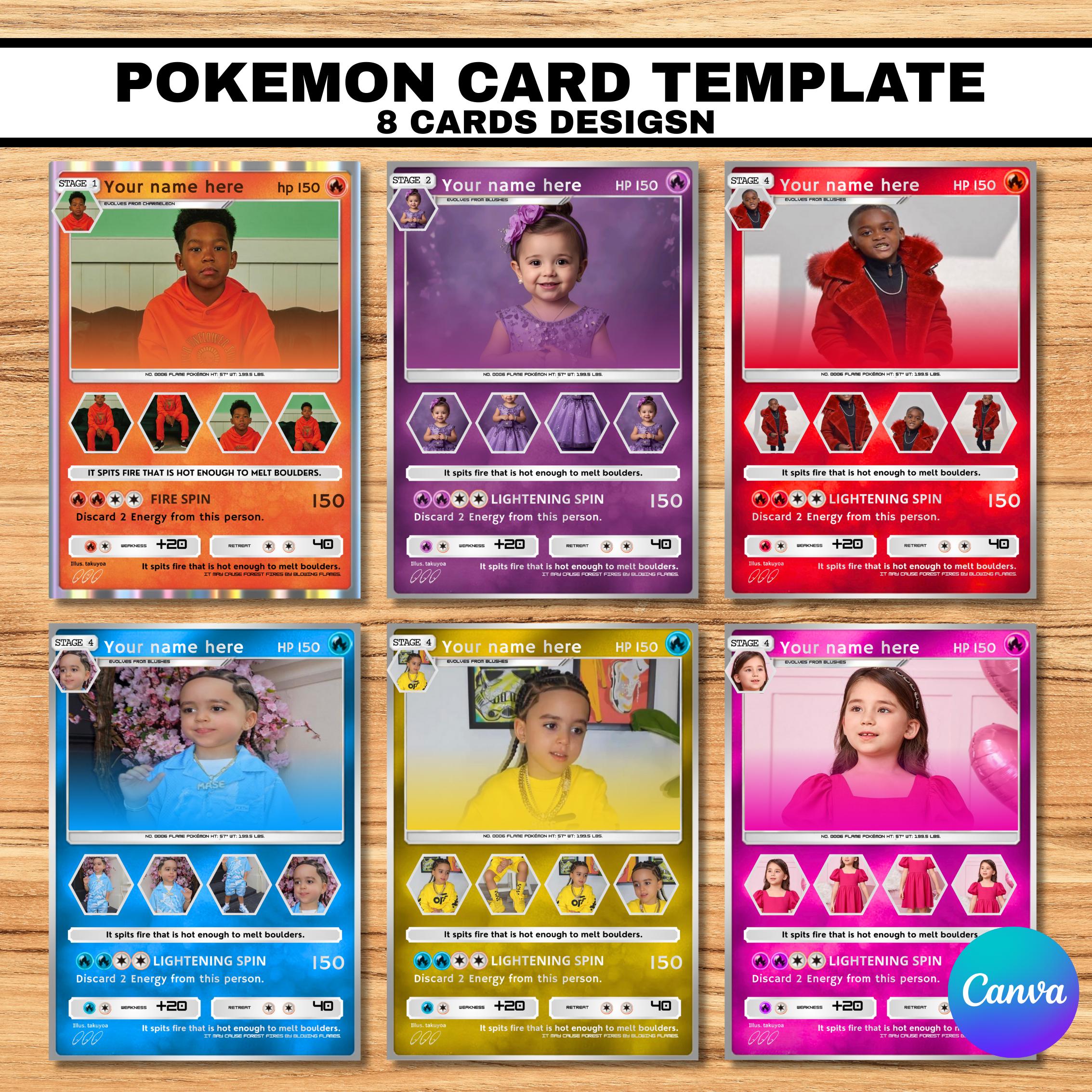 canva pokemon card template Amazon.com: 3 Pokémon Card Vmax Bundle - 1 Secret Rare Card - No Duplicates main image 1