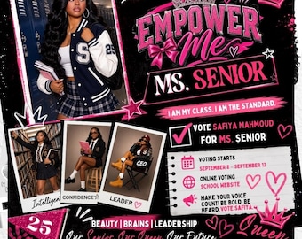 Homecoming Queen Campaign Flyer Template Canva Editable | School Election Poster | Student Council Campaign Flyer | Instant Download