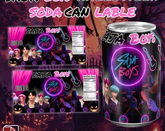 Halloween Kpop Saja Boys Soda Can Labels (Digital Download)