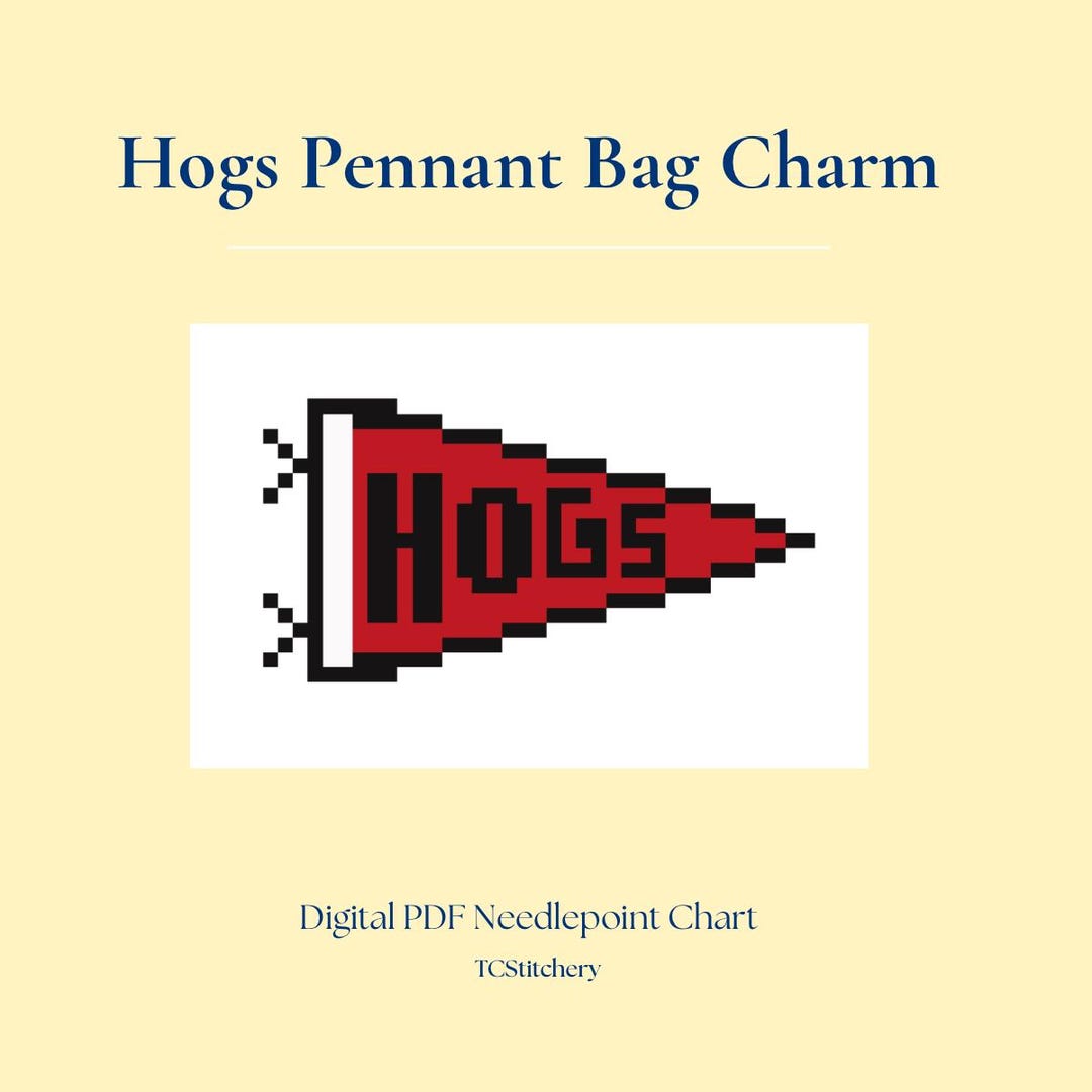 Hogs Pennant Bag Charm | Digital Needlepoint Chart - Etsy