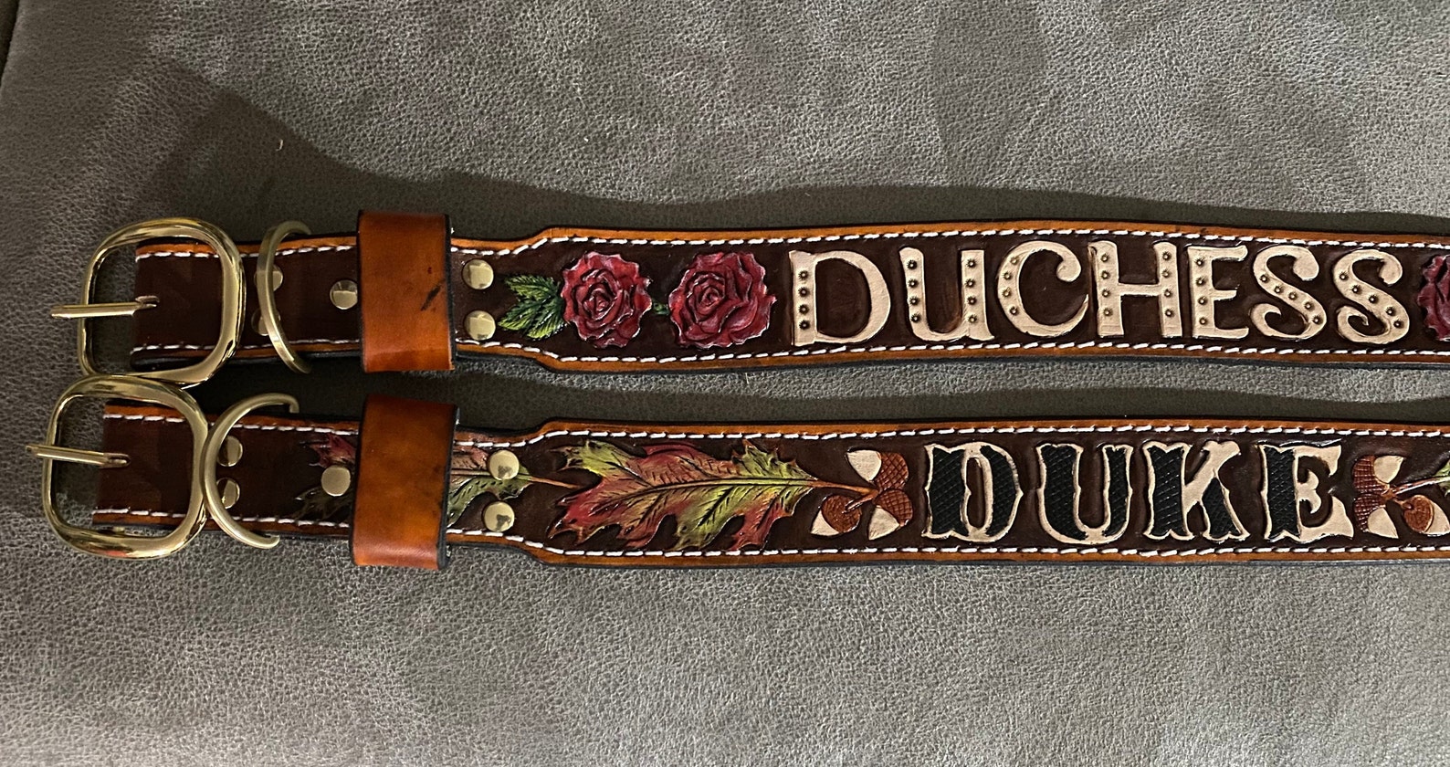 Personalized Leather Dog Collar for Your Furry Friend...oak - Etsy